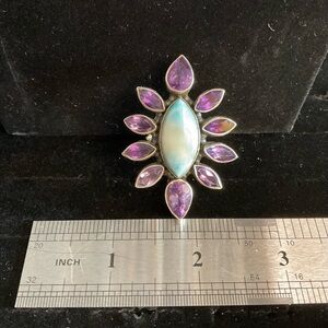 Exquisite Amethyst and 925 Sterling Silver Ring